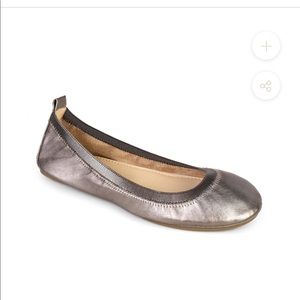 Yosi Samra Samara metallic leather ballet flat